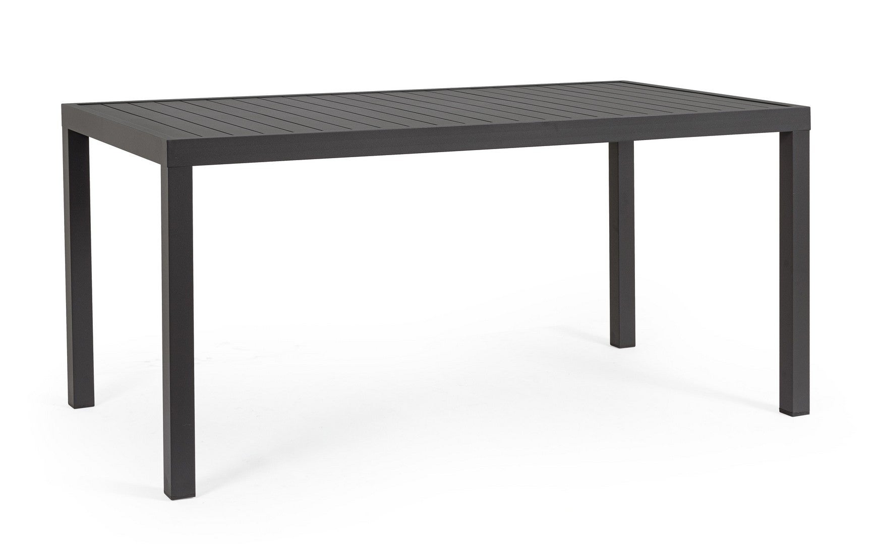 Stół aluminiowy "Hilde" 150x80 w kolorze antracytowym, z listwami, do użytku wewnątrz i na zewnątrz