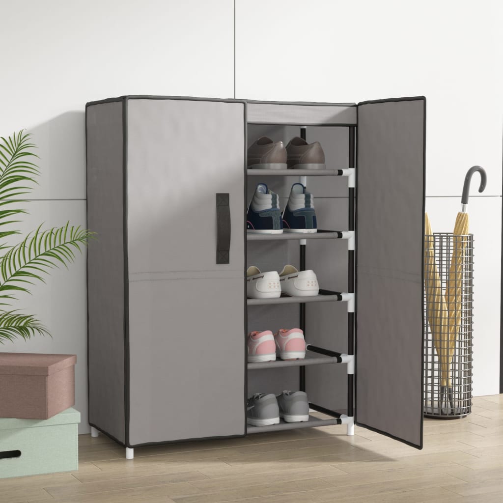 Szafka na buty, szara, 60x28x90 cm, materiałowa vidaXL
