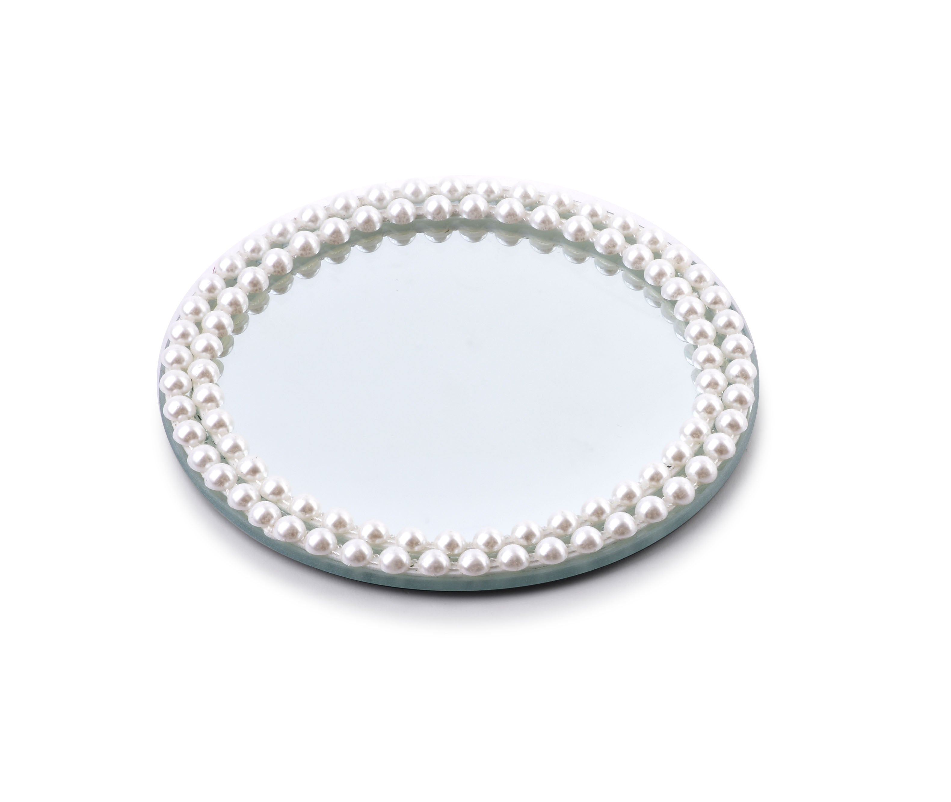 Podstawka dekoracyjna szklana MONDEX MARGOT PEARL śr. 15 x 1 cm perłowa 1 szt.