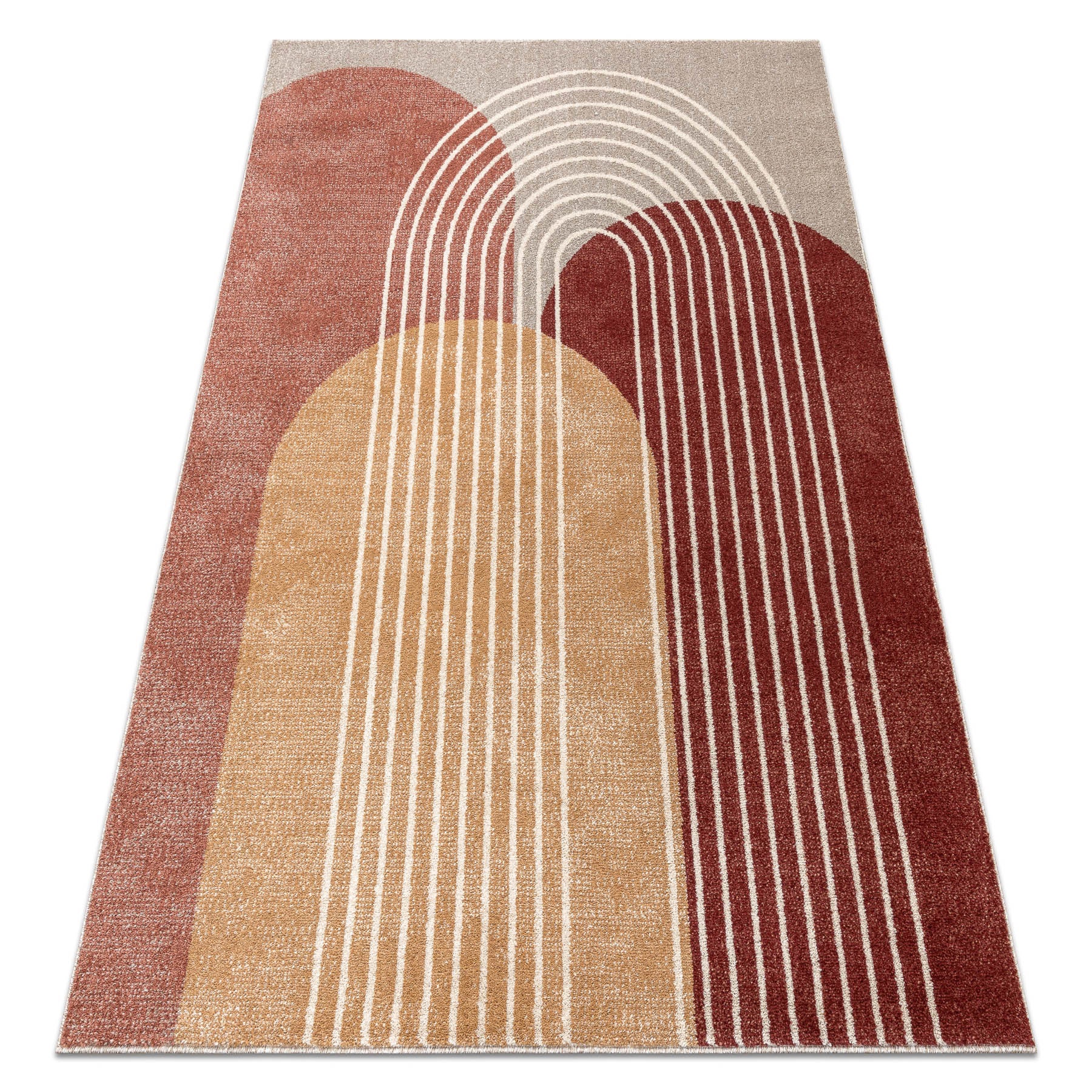 Dywan FUSION 0810 beż / terakota - Geometryczny, nowoczesny, abstrakcyjny 180x270 cm