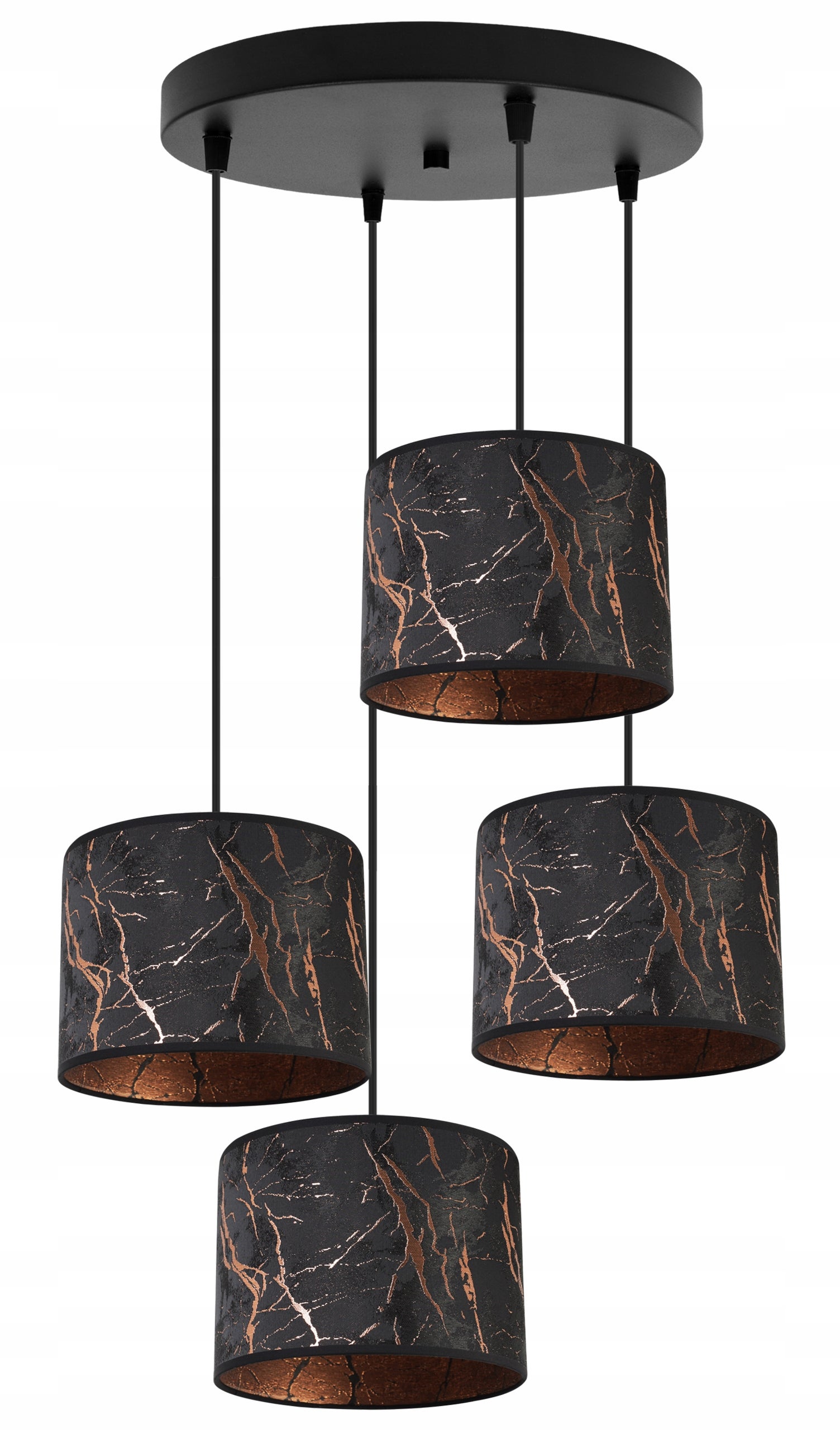 Lampa sufitowa wisząca okrągła Light Home LH Werona 4x E27 60W czarny/miedź
