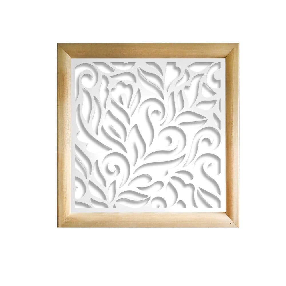 DECOR - Kwadratowe moduły dekoracyjne z drewna i PVC - Rozmiar 48x48 cm - Grubość 47 mm - Kolor wewnętrzny BIAŁY