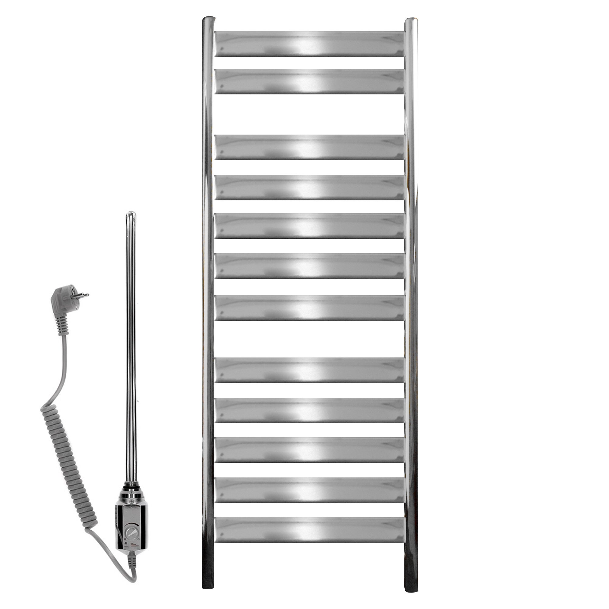 Design grzejnik lazienkowy grzejnik lazienkowy podgrzewacz reczników 500 x 950 mm chrom z pretem grzewczym 600W