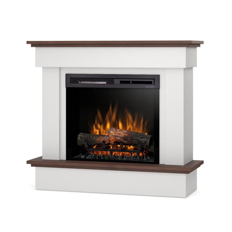Kominek elektryczny ścienny 23" XHD 1400W LED efekt ognia biały mat, ciemny dąb Warmtec Tormes