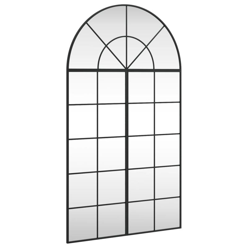 Lustro Ścienne Łukowe z Ramą 80x140 cm Czarne do Sypialni