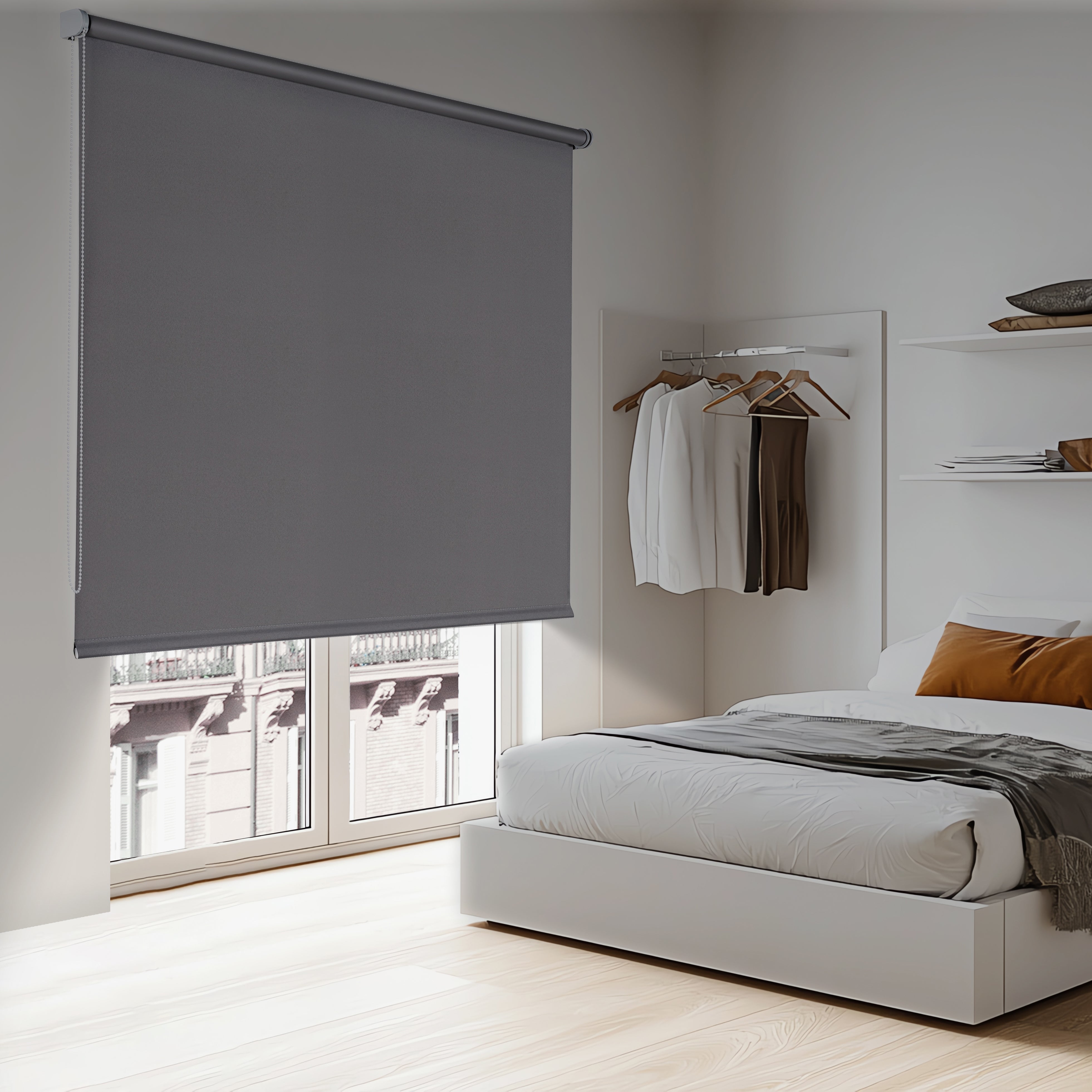 Roleta Zaciemniająca Moon, Roleta Blackout Ciemnoszara, 140 x 250 cm