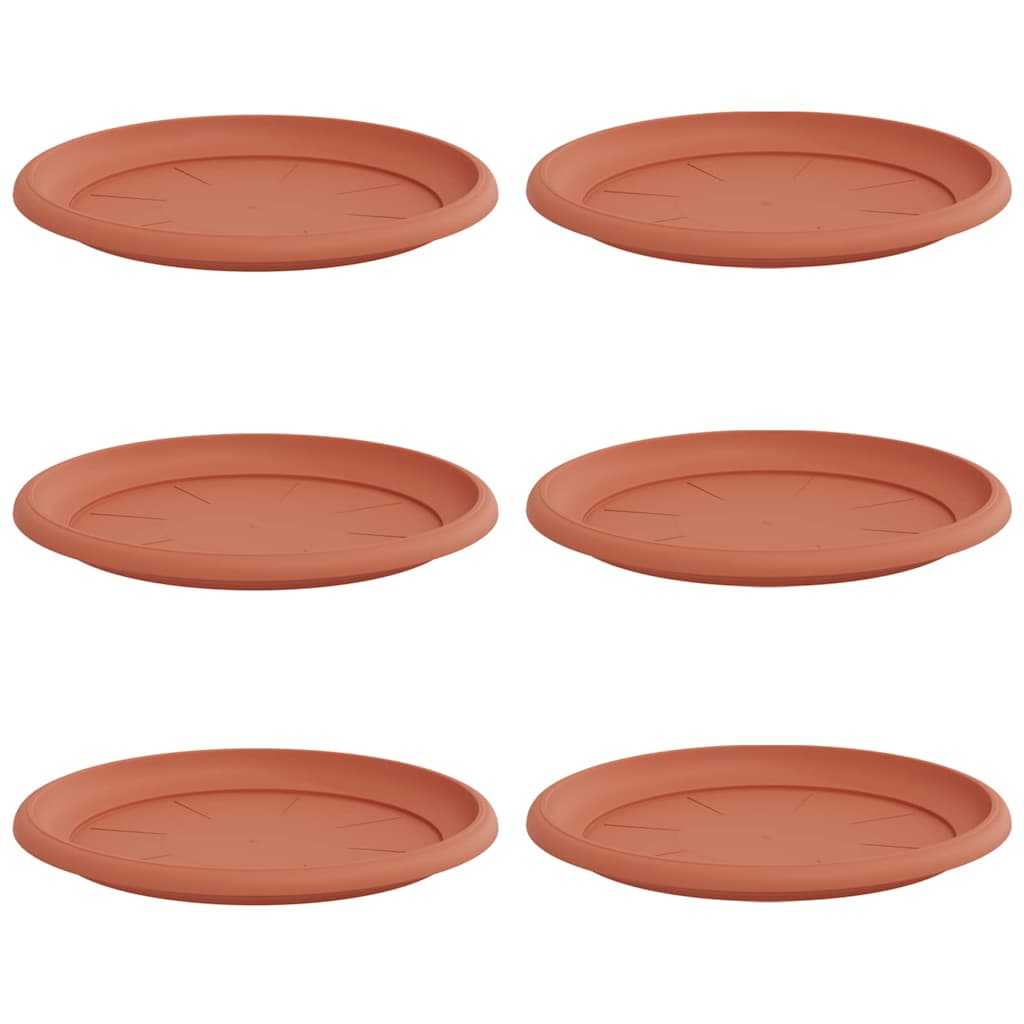 Okrągły Talerzyk Kwiatowy 6 pcs Czerwony ceglasty Ø 27 x 2,5 cm