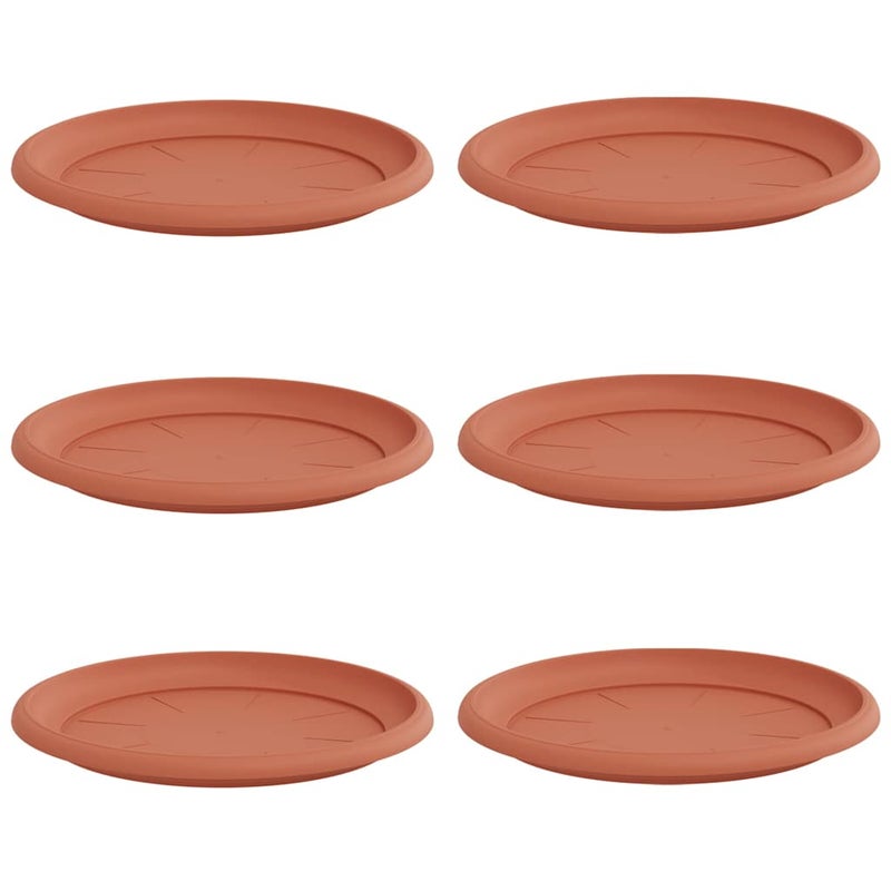 Okrągły Talerzyk Kwiatowy 6 pcs Czerwony ceglasty Ø 27 x 2,5 cm