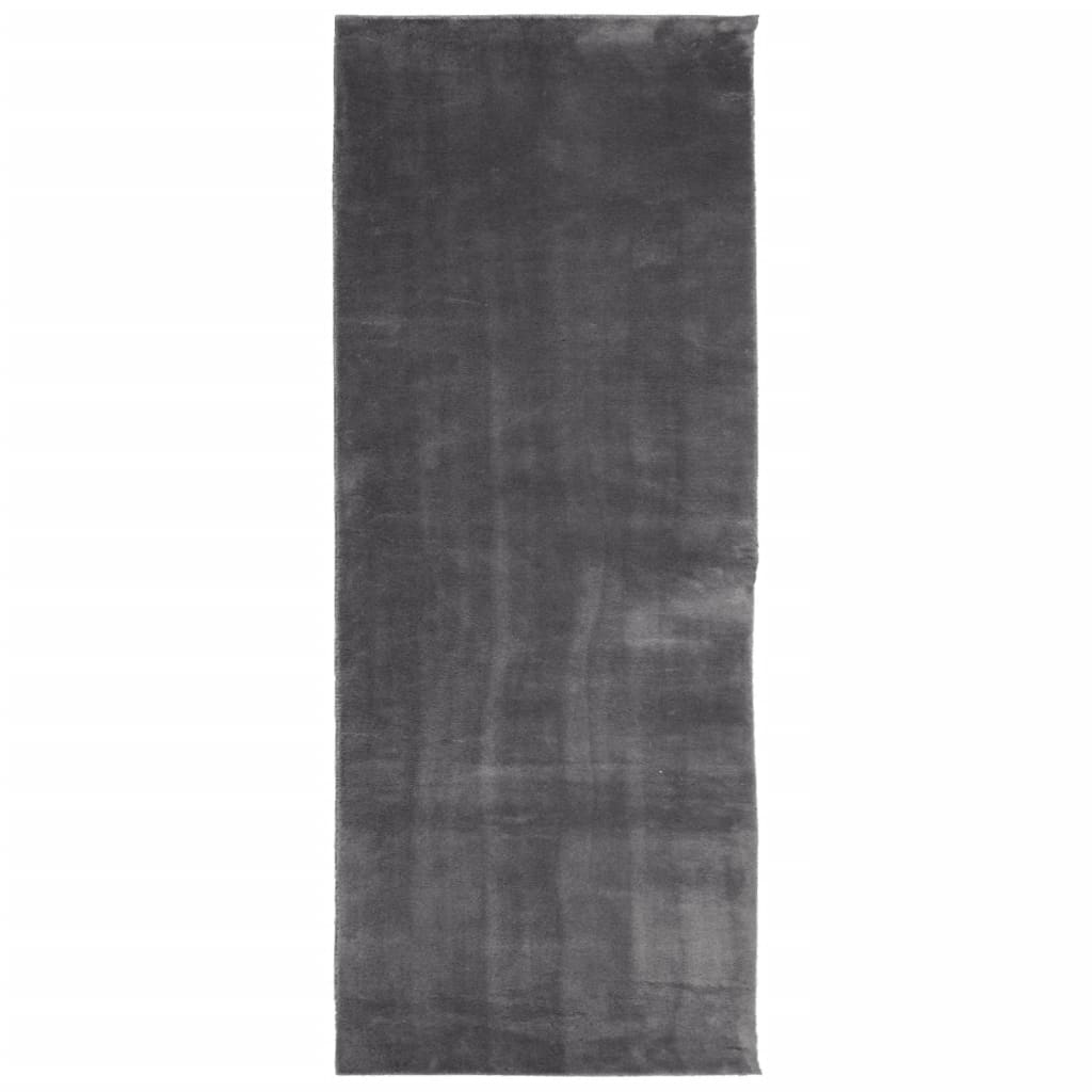 Dywan z Krótkim Włosiem 80x200 cm Antracytowy do Salonu Antypoślizgowy