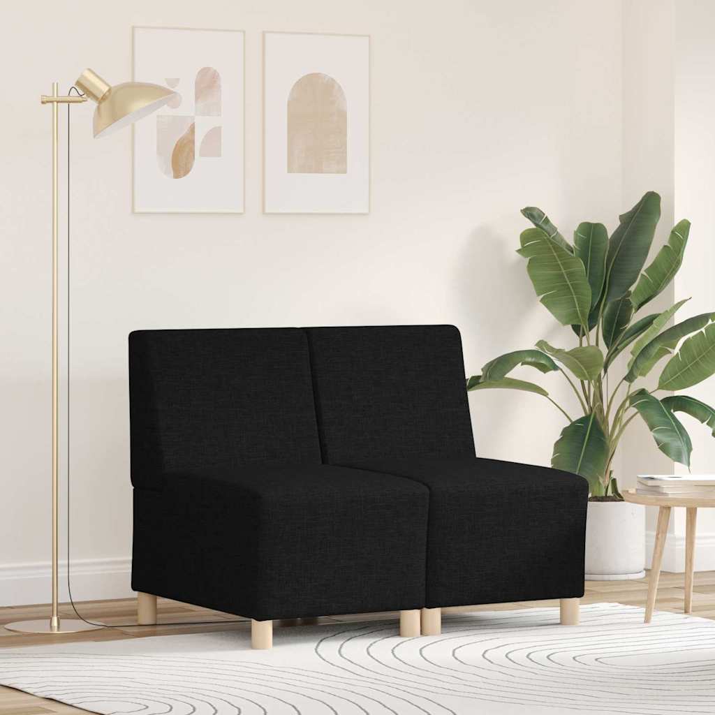 Modułowa sofa bez podłokietników 2 pcs Czarny 55 x 74 x 82 cm vidaXL