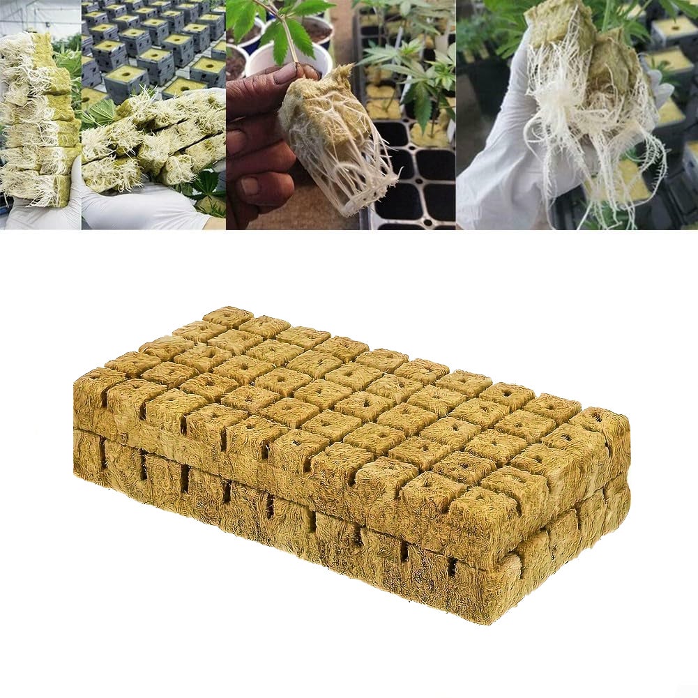 100 kostek wełny mineralnej, 2,5 x 2,5 x 2,5 cm, kostki do uprawy bezglebowej, kostki z wełny mineralnej do ukorzeniania sadzonek