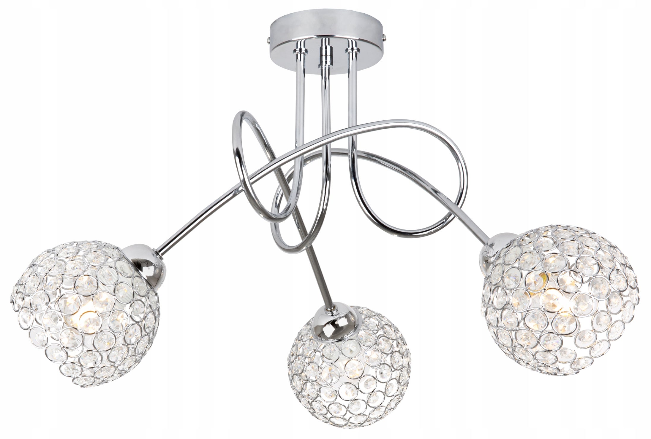 Lampa sufitowa żyrandol Light Home LH Crystal 3x E27 60W srebrny