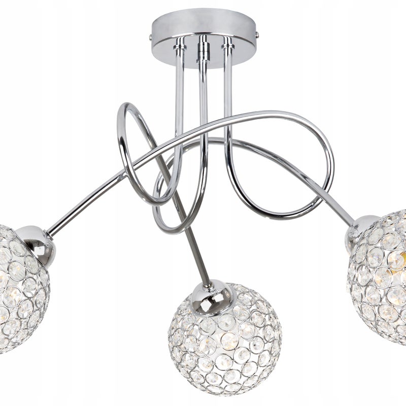 Lampa sufitowa żyrandol Light Home LH Crystal 3x E27 60W srebrny