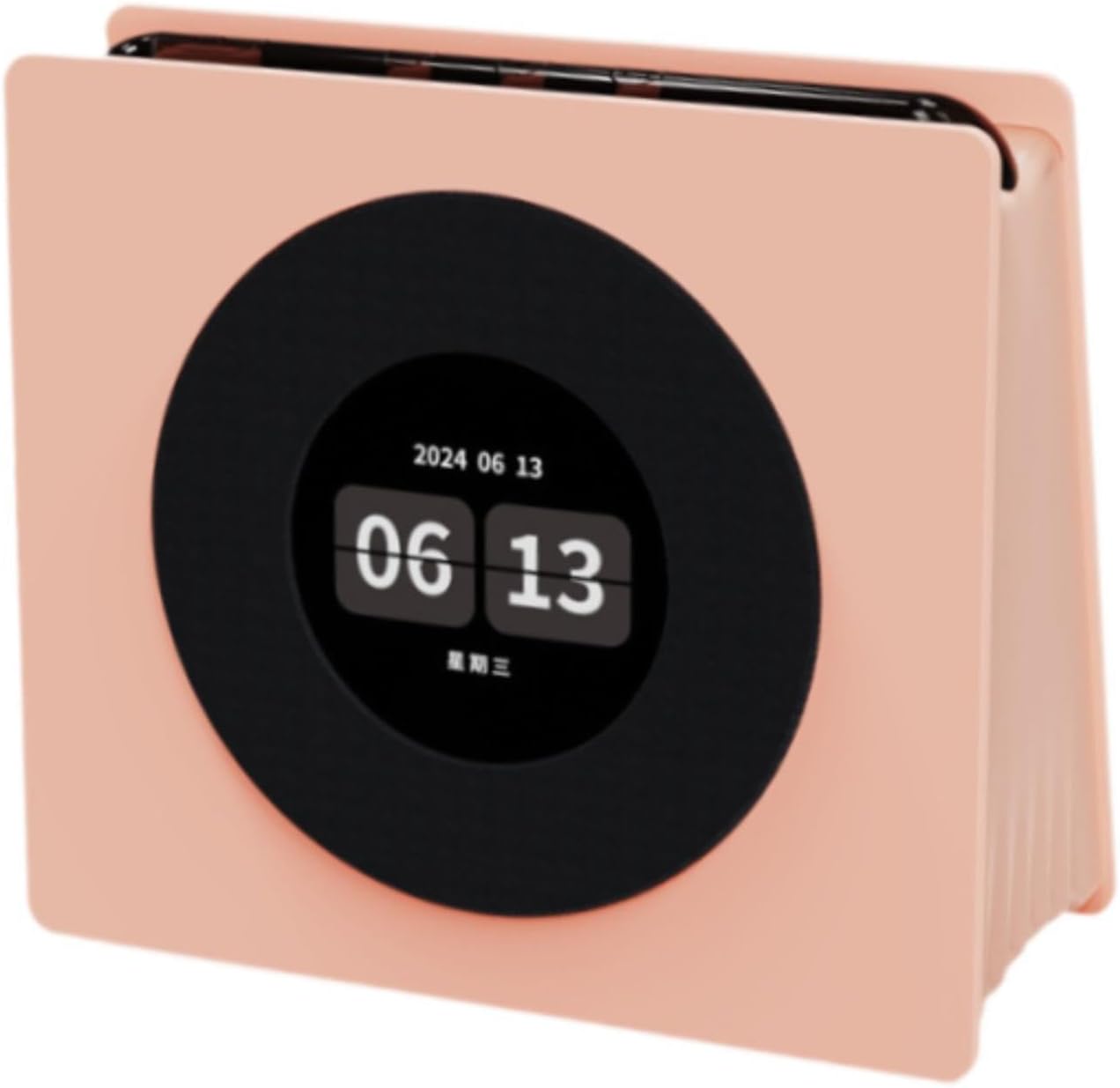 Zegar audio z winylu, z ekranem TFT HD audio, Bluetooth 5.3 audio, różowy