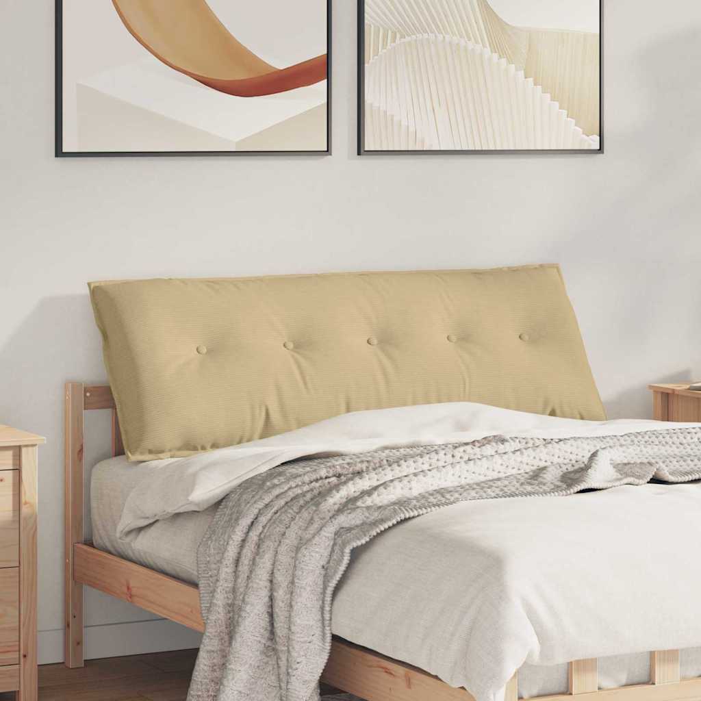Poduszka na plecy Szary zielony 140 x 50 cm Tkanina sztruksowa vidaXL