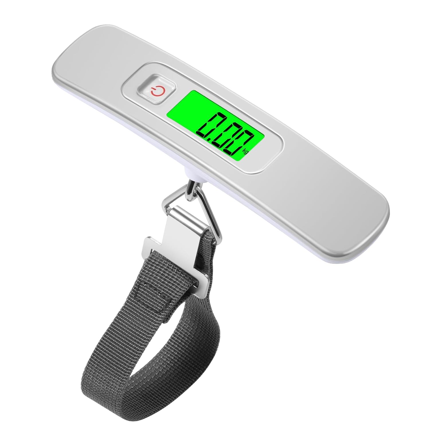 Elektroniczna waga do bagażu, przenośna waga podróżna do walizki, funkcja tarowania, maks. 50 kg/110 funtów, do podróży, kolor biały