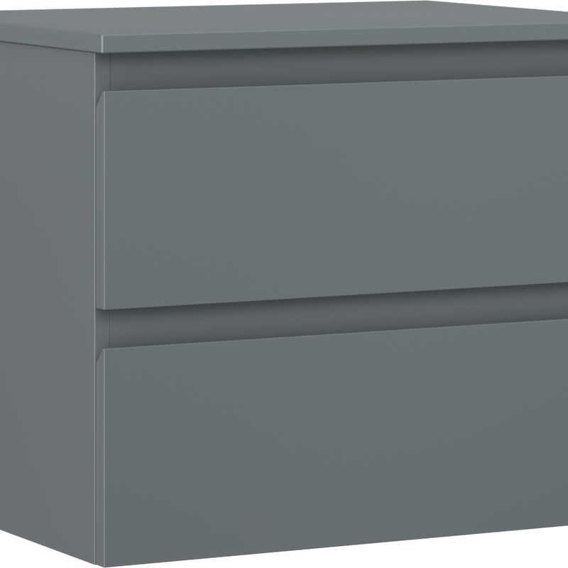 Mexen Orio szafka łazienkowa podumywalkowa 60 cm z blatem, 2 szuflady, grafit mat - 91A10-06047-2-BFFC66