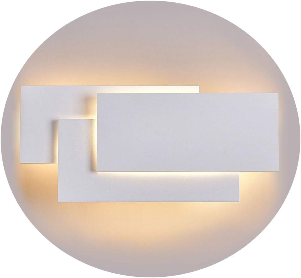 Nowoczesna lampa ścienna LED o mocy 12 W, matowobiała lampa ścienna do wnętrz, odpowiednia do oświetlenia wysokich i niskich ścian w sypialniach