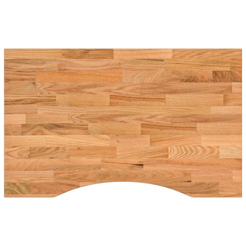 Blat Drewniany Dębowy Lity 25 mm do Biurka 80x60 cm Jasnobrązowy