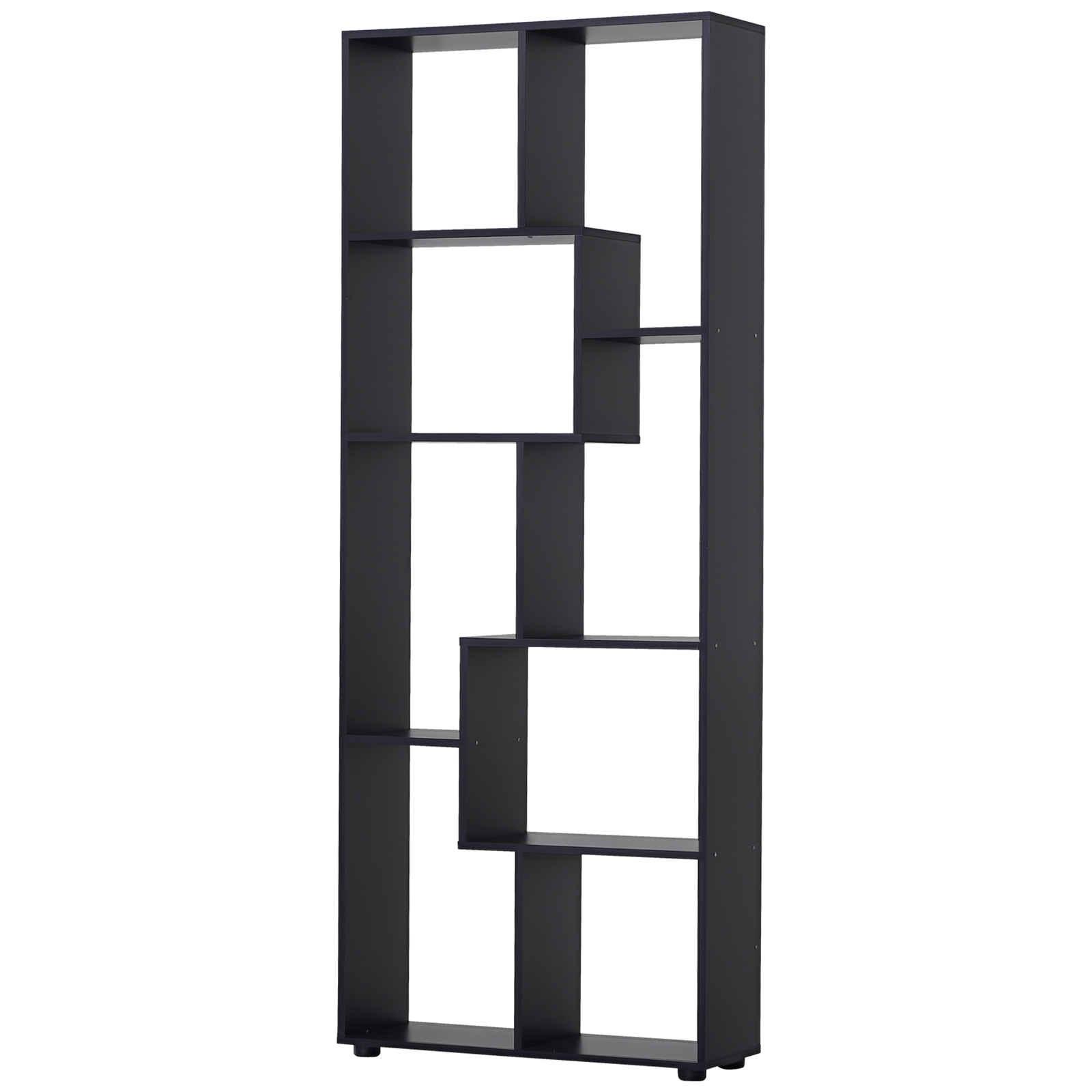 nowoczesna wąska regał na książki z 8 półki, regał na książki do salonu, sypialni, pracowni 70x24x178 cm czarna