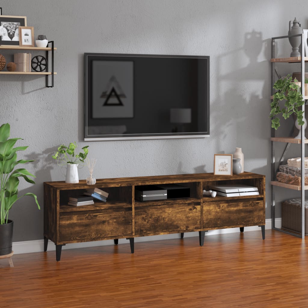 Szafka RTV VidaXL tv cabinet z inżynieryjnego drewna 150x30x44,5 cm brązowa