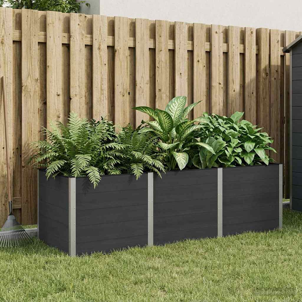 Podniesiona rabata ogrodowa Czarny 300 x 100 x 91 cm vidaXL