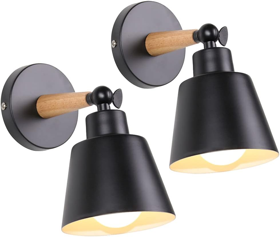 Zestaw 2 regulowanych lamp ściennych stylu vintage E27 z metalu do sypialni, kuchni, jadalni [klasa energetyczna A]