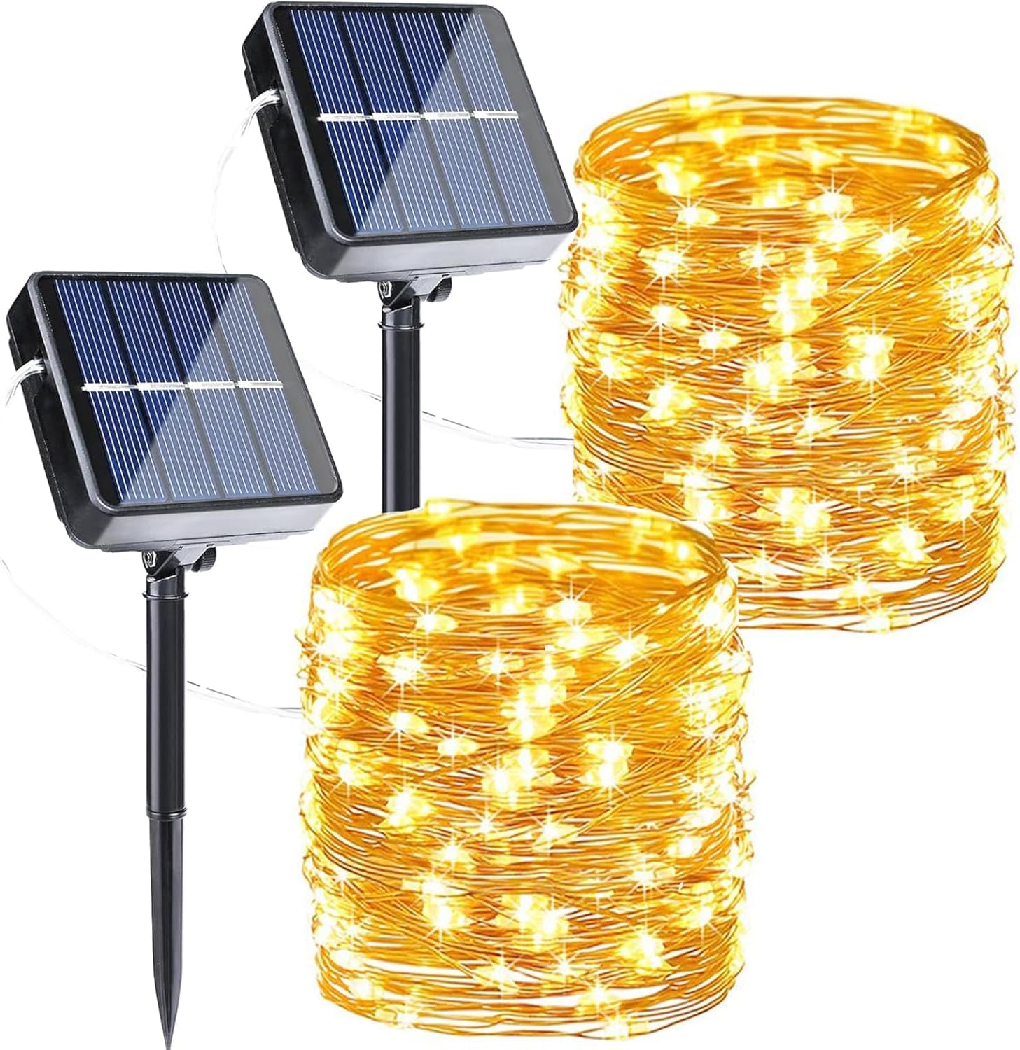 Zestaw szt Solarnych lampek ogrodowych na zewnątrz m diod LED wodoszczelne trybów świecenia solarne lampki zewnętrzne z drutu miedzianego do ogrodu