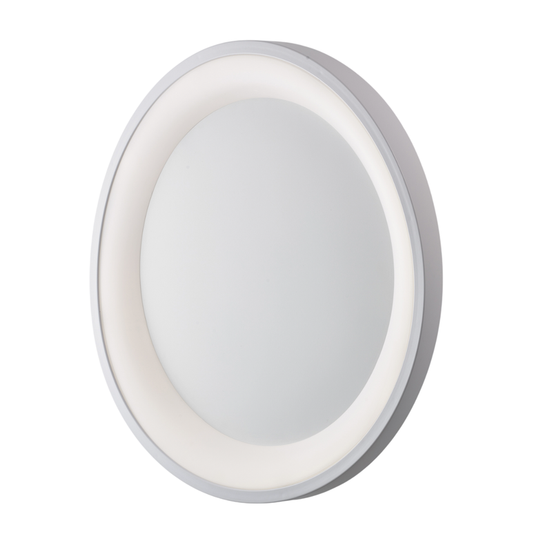 Plafoniera circolare in metallo e alluminio laccato bianco con led integrato H.7 - Ø 50