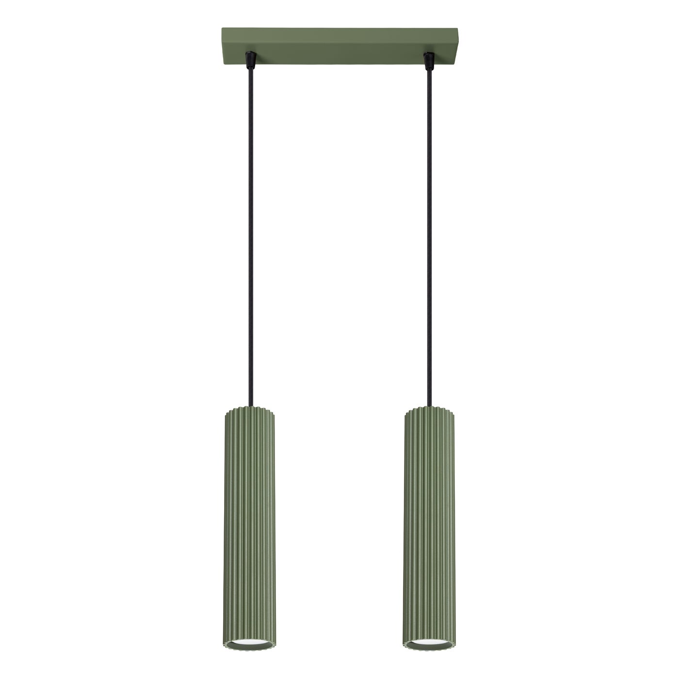 Lampa wisząca GRAVIO zielony oliwkowo-czarna 2xGU10x10W aluminium wym:90x30x6,5cm IP20 Pure Lume