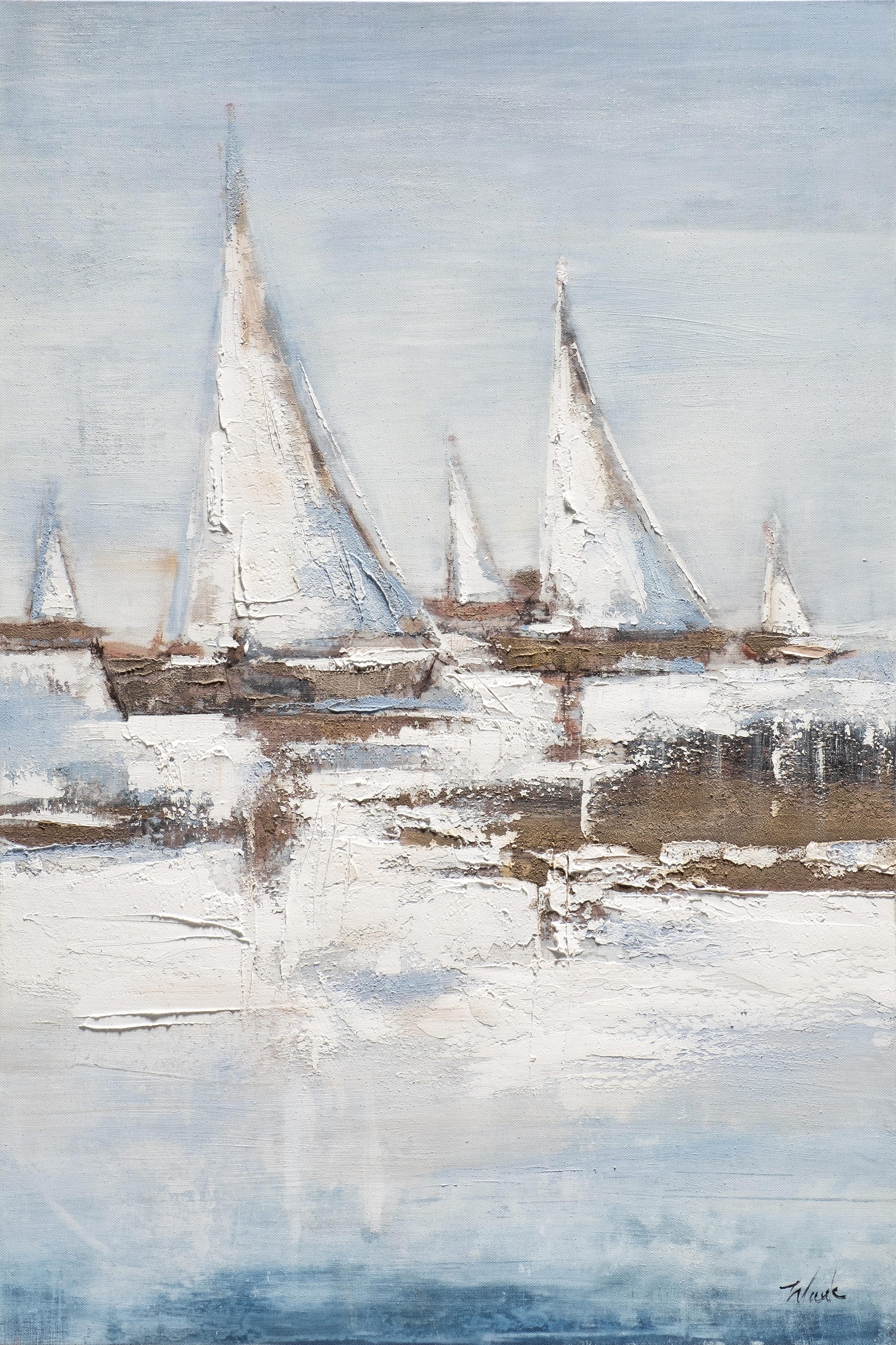 Obraz na płótnie Żaglówki na błękitnym morzu, 90 x 60 cm