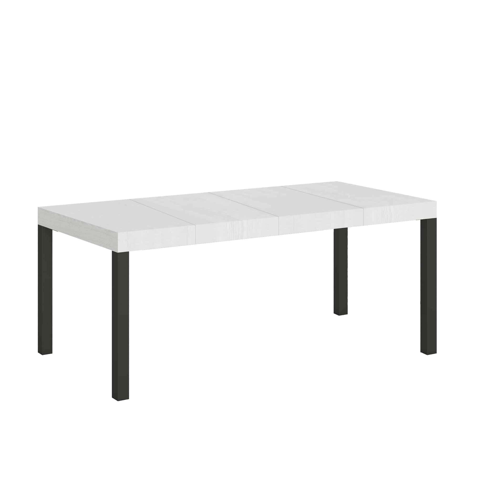 Stół rozkładany 90x90/246 cm Everyday Premium Biały Rama jesionowa Antracyt