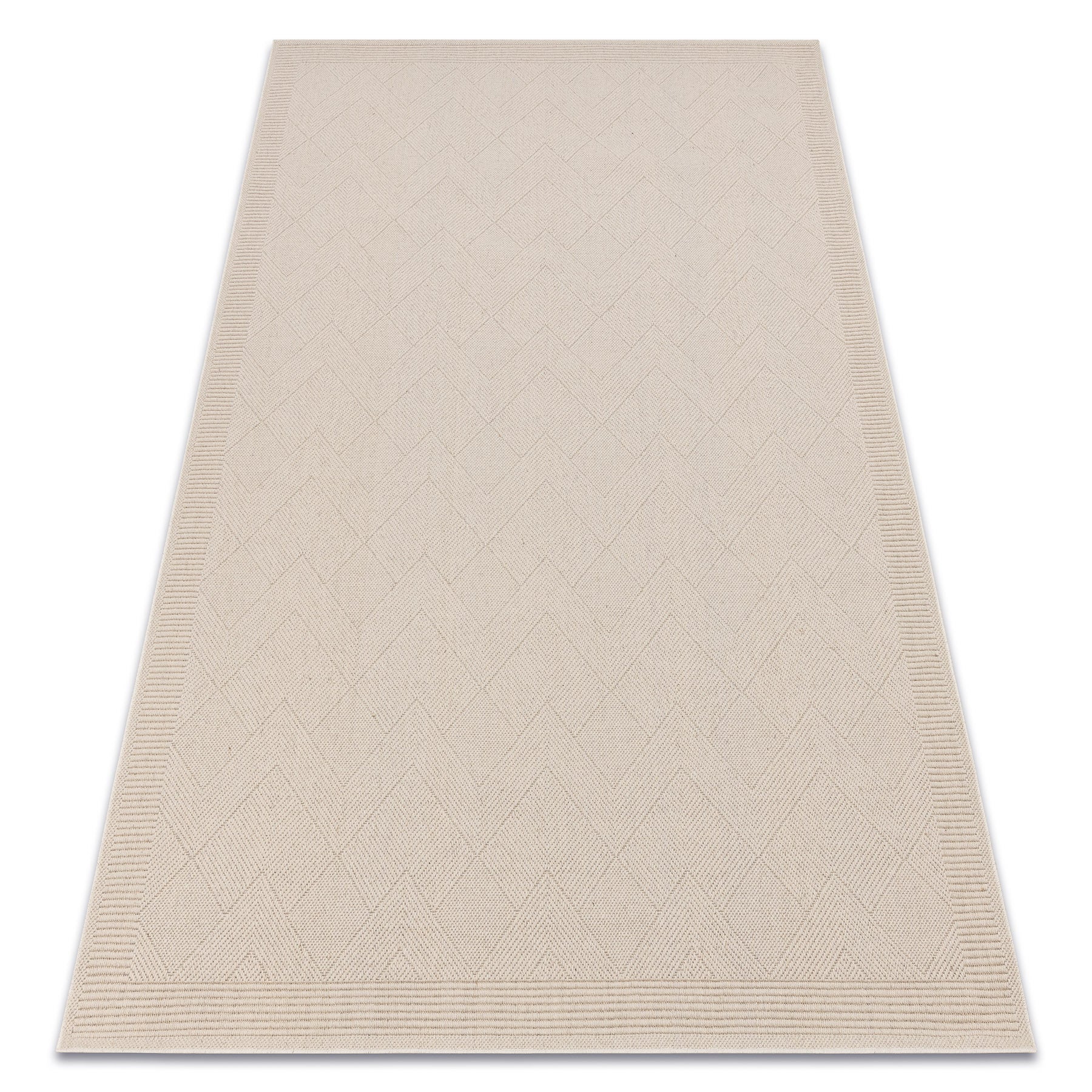 Dywan wełniany VILLA 7636/68200 Zygzak SIZAL, płaskotkany beż 80x150 cm