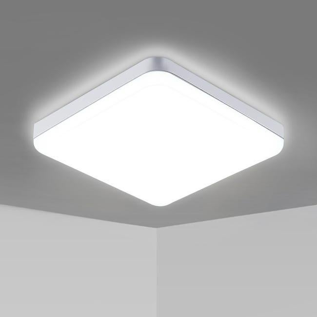 Kwadratowa lampa sufitowa LED 30 W, wodoodporna IP44, jasność 2700 lm, zimna biel 6500 K, nowoczesne oświetlenie do kuchni, korytarza i balkonu - 25 c