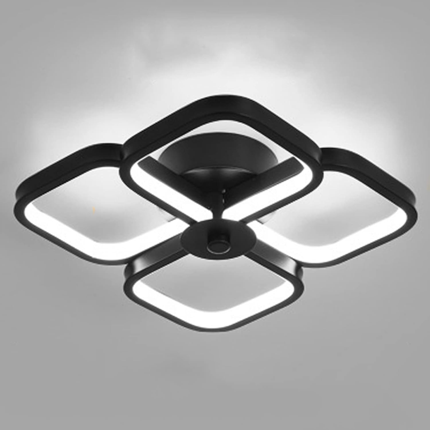 Nowoczesna lampa sufitowa LED – Wyjątkowy i kreatywny design – Czarna, odpowiednia do korytarzy, salonów, sypialni, kuchni i biur (światło trójkoloro