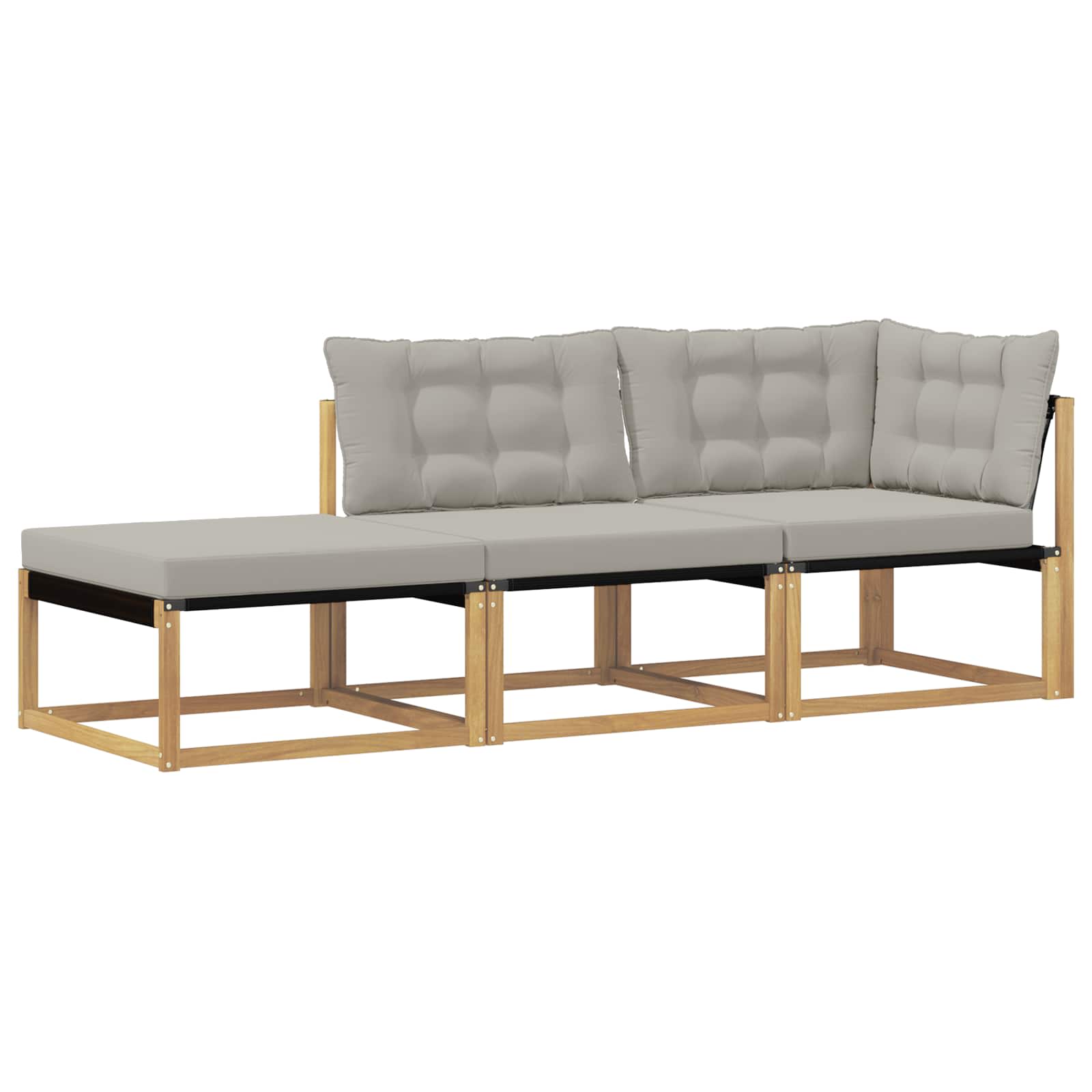 Zestaw sof na zewnątrz Biały i jasnoszary 241,5 x 83 x 73 cm