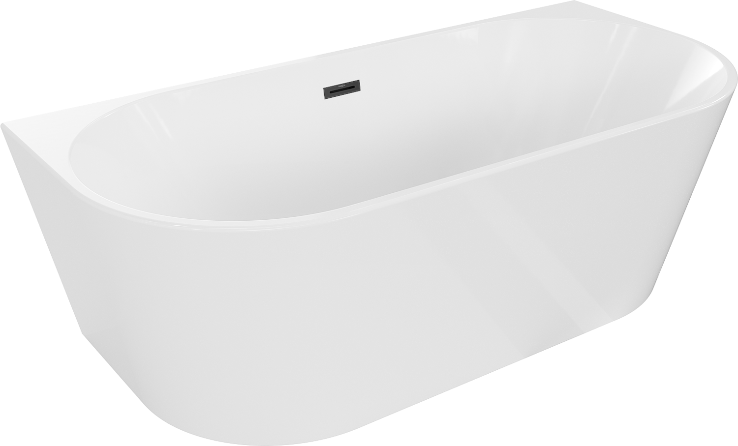 Mexen Oval wanna wolnostojąca przyścienna 170 x 80 cm, biała, przelew czarny - 52671708000-70