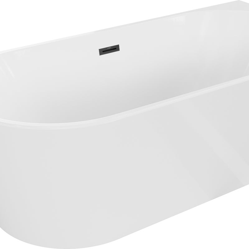 Mexen Oval wanna wolnostojąca przyścienna 170 x 80 cm, biała, przelew czarny - 52671708000-70
