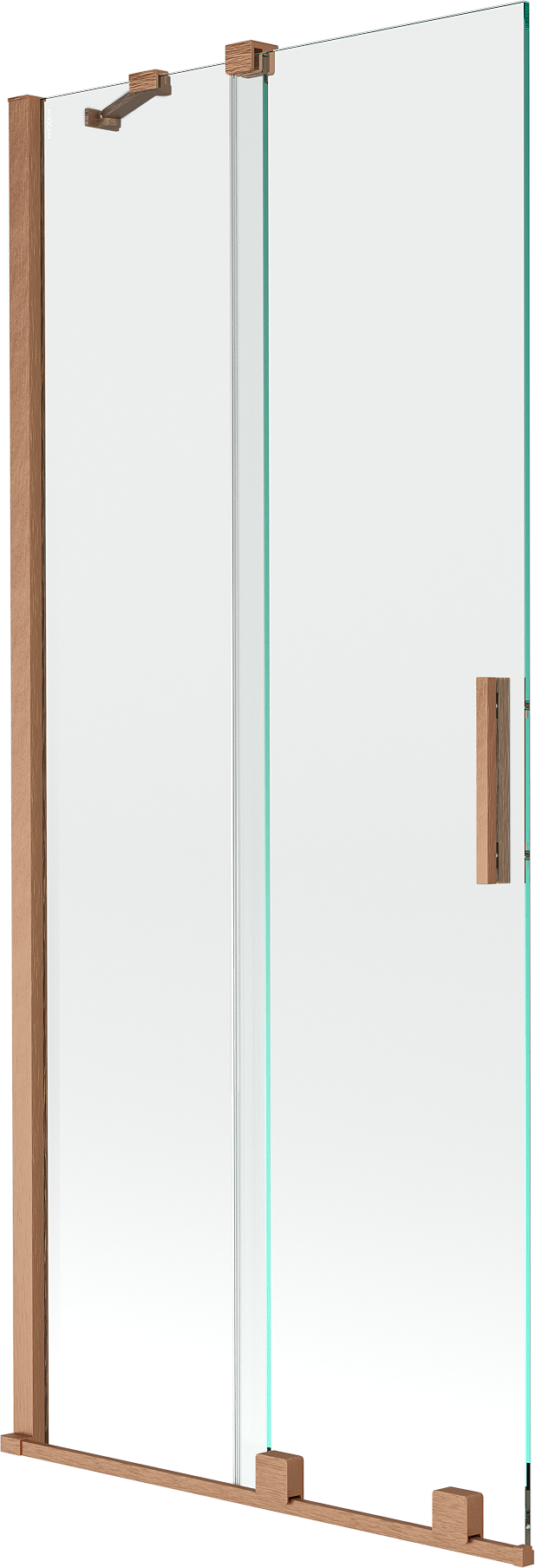 Mexen Velar parawan nawannowy 2-skrzydłowy rozsuwany 85 x 150 cm, transparent, miedź szczotkowana - 896-085-000-01-65