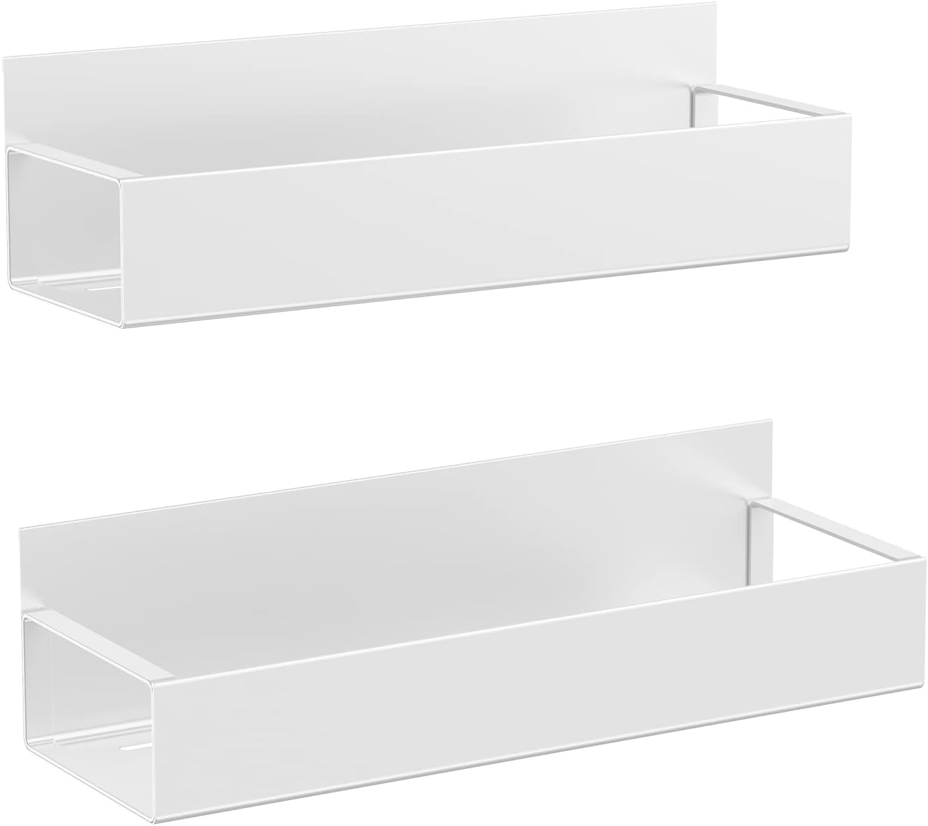 Biała magnetyczna półka boczna do lodówki - 2 półki 27x8,5x7,5 cm - Mocna siła ssania do przechowywania - Organizacja drzwi lodówki