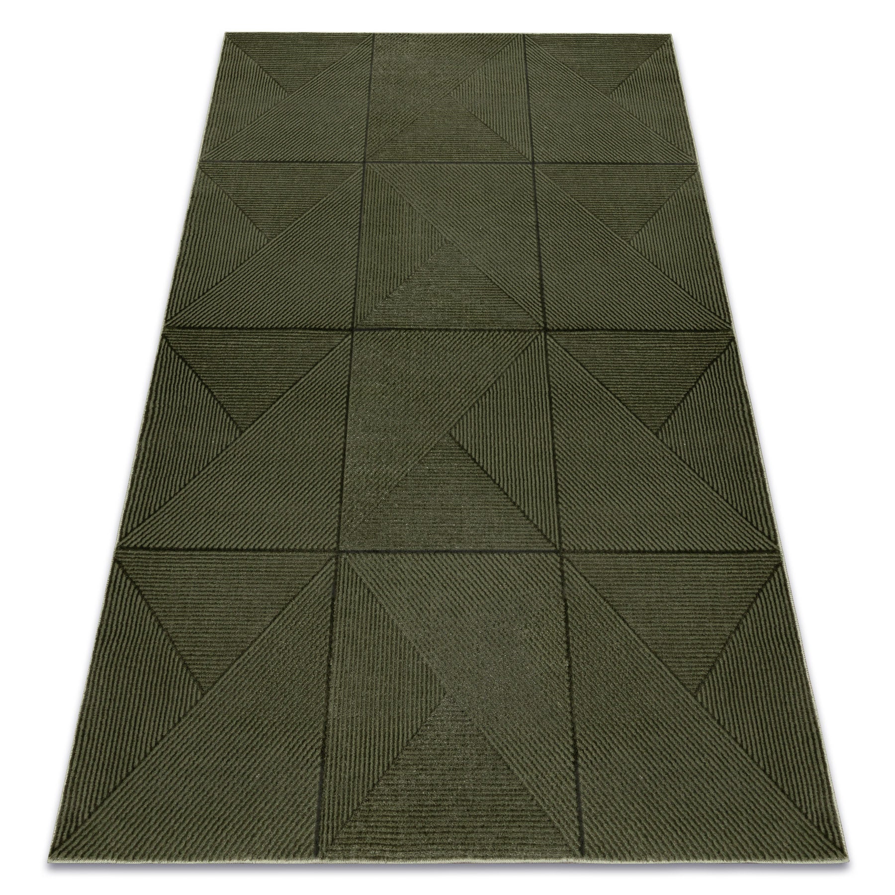 Dywan AURA J2624A zielony - Geometryczny, strukturalny, nowoczesny 160x220 cm