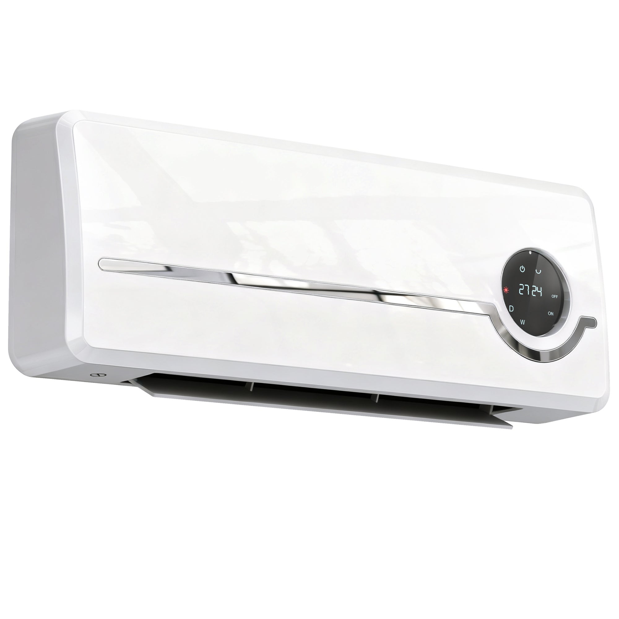 Grzejnik ścienny ceramiczny 1000/2000W, grzejnik elektryczny, wentylator, termostat, timer, 50x18,6x12,9cm, biały