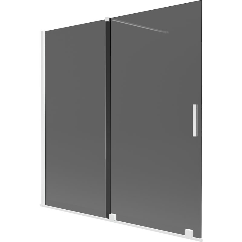 Mexen Velar parawan nawannowy 2-skrzydłowy rozsuwany 160 x 150 cm, grafit, biały - 896-160-000-41-20