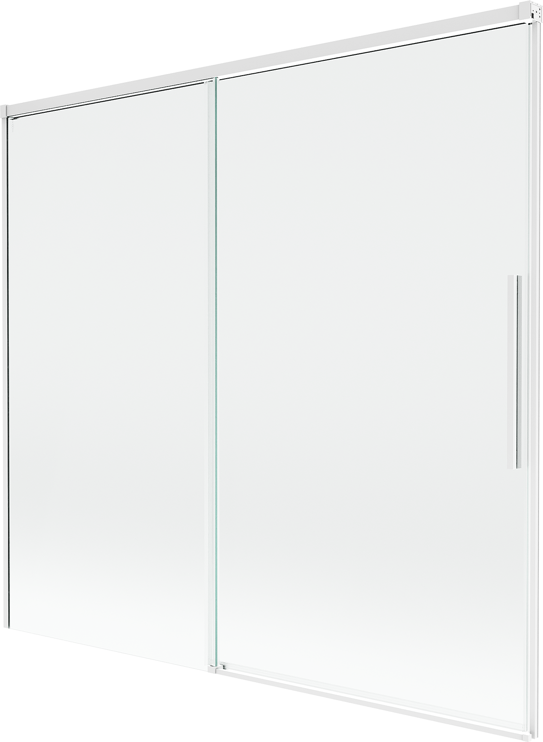 Mexen Rox parawan nawannowy 2-skrzydłowy rozsuwany 170 x 150 cm, transparent, biały - 8C9-170-001-20-00