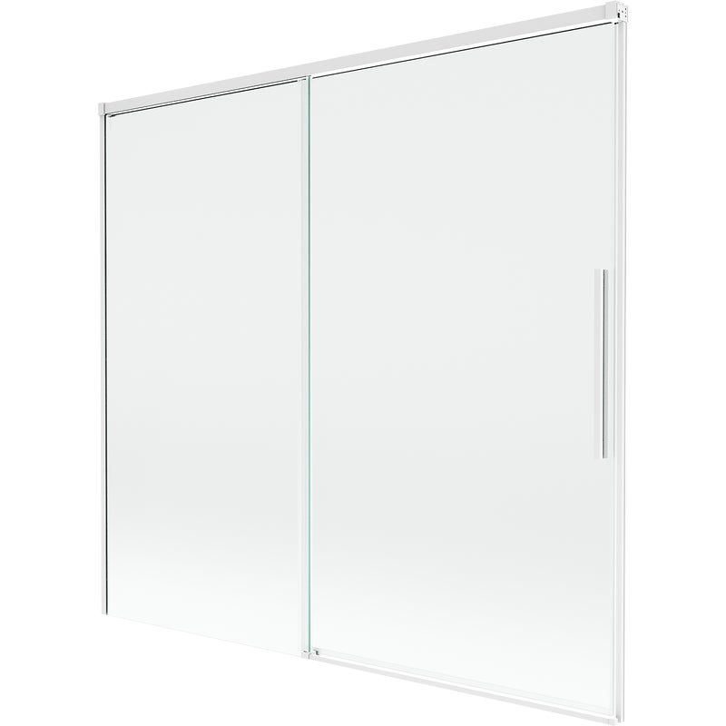Mexen Rox parawan nawannowy 2-skrzydłowy rozsuwany 170 x 150 cm, transparent, biały - 8C9-170-001-20-00