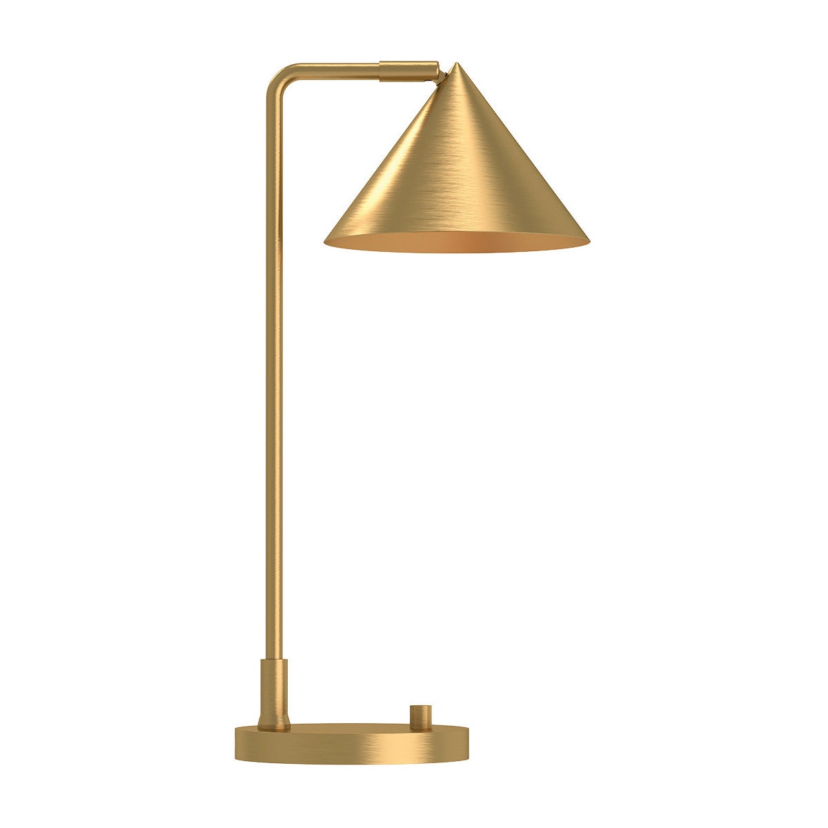 Lampa stołowa minimalistyczna szczotkowana złota stożkowy klosz 1xE27 60W REMYCK Alora Mood
