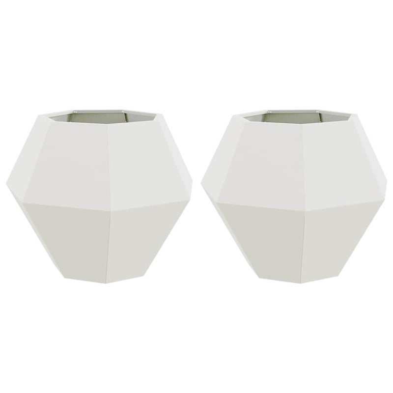 Donica 2 szt. Biały 75 x 75 x 60 cm Stal