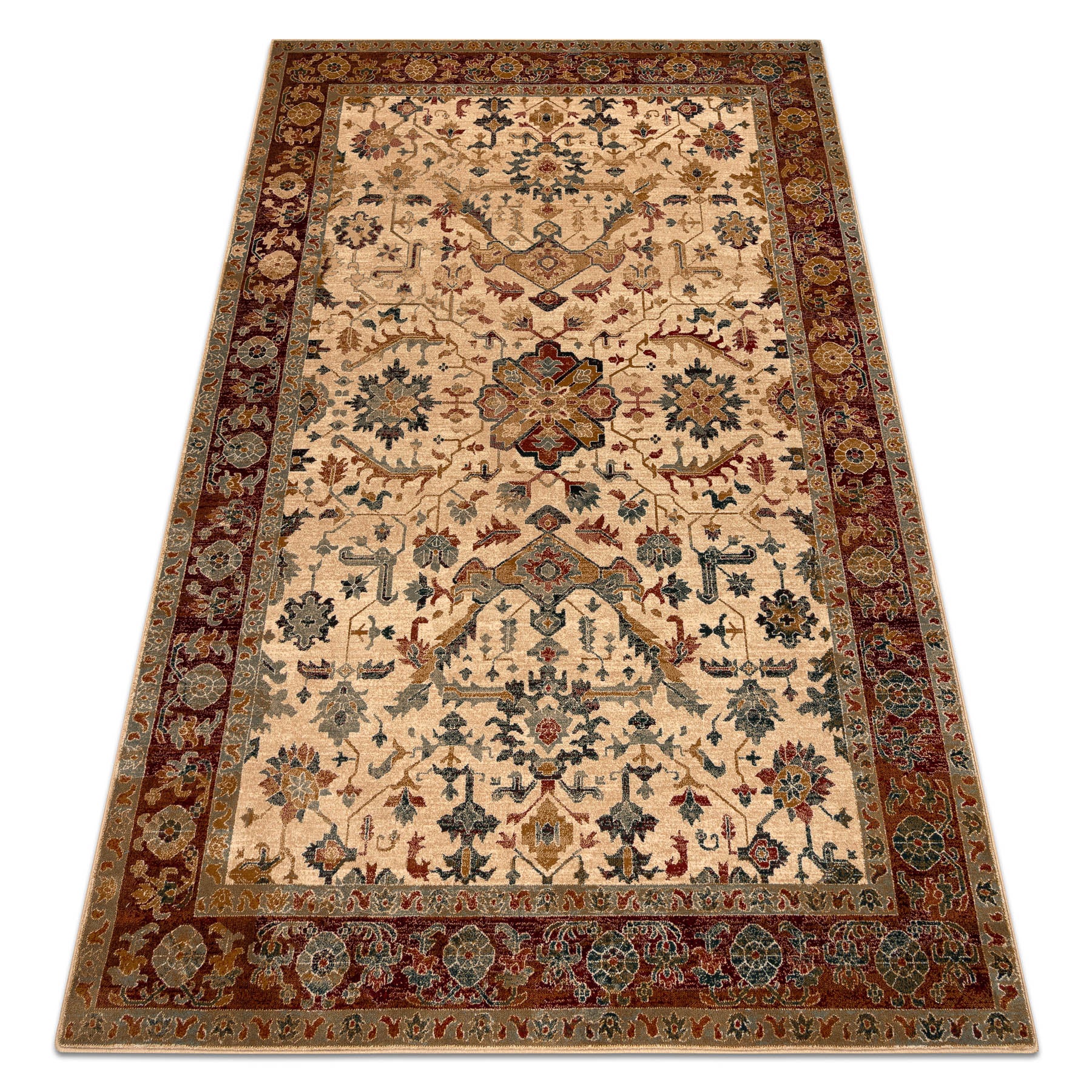 Dywan wełniany POLONIA VERANO Ornament, ramka jasny rubin 235x350 cm
