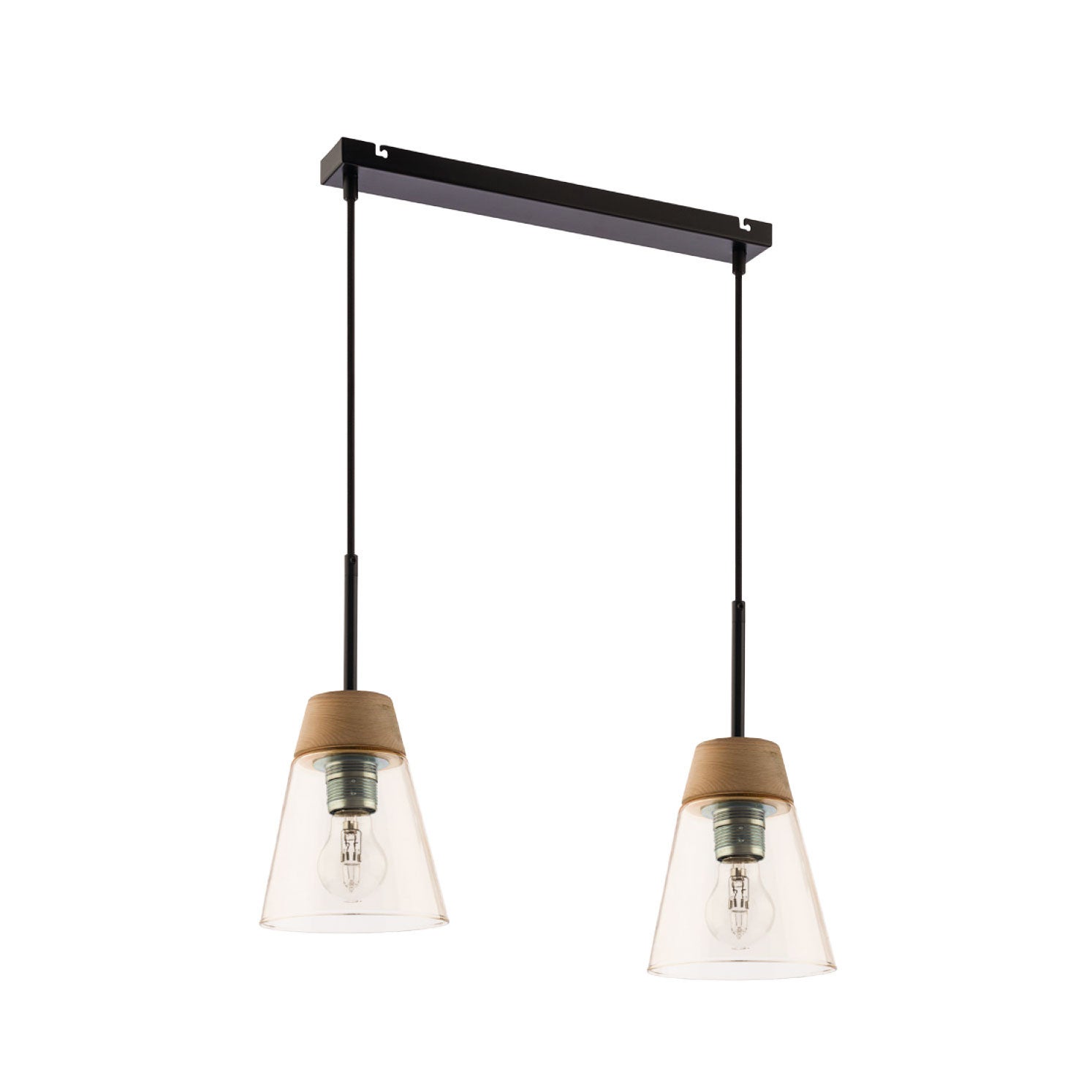 Lampa wisząca DOMINO Jupiter czarny/brązowy E27 60 cm 1 szt.