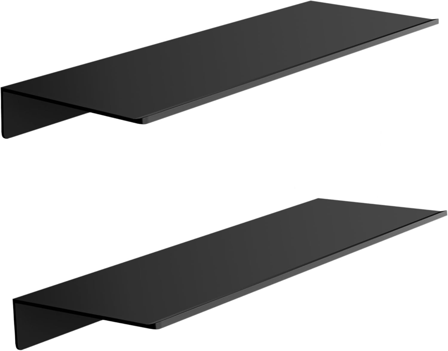 Metalowa półka ścienna, zestaw 2 sztuk, czarna, długość 40 cm, odpowiednia do pływających półek ściennych w salonie, sypialni itp.